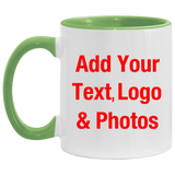 Personalized Custom Gift, Add Photo Logo Text Picture - Accent Mug