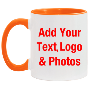 Personalized Custom Gift, Add Photo Logo Text Picture - Accent Mug