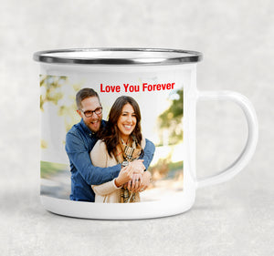 Personalized Custom Gift, Add Photo Logo Text Picture - 12oz Camping Mug