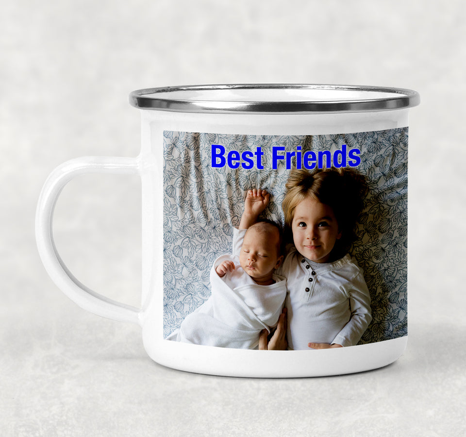 Personalized Custom Gift, Add Photo Logo Text Picture - 12oz Camping Mug