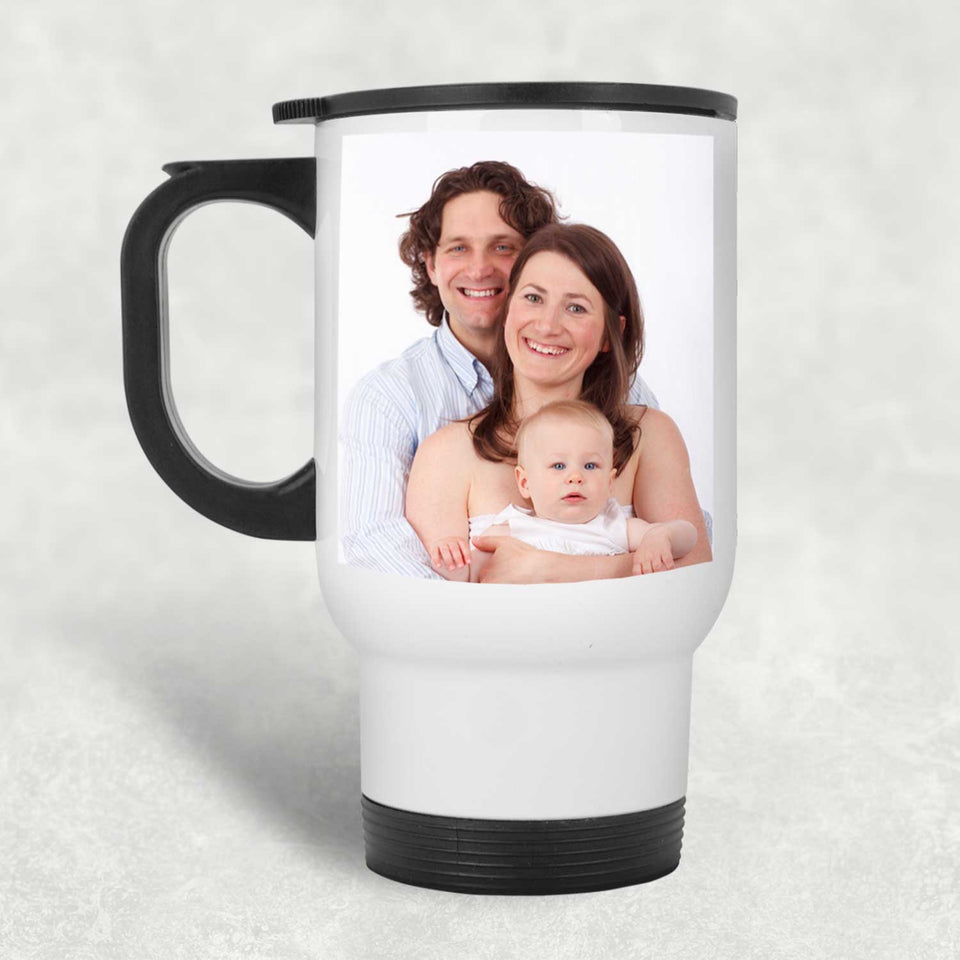 Personalized Custom Gift, Add Photo Logo Text Picture - Travel Mug