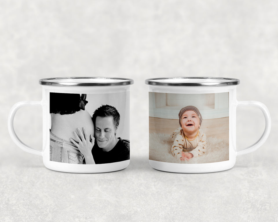 Personalized Custom Gift, Add Photo Logo Text Picture - 12oz Camping Mug