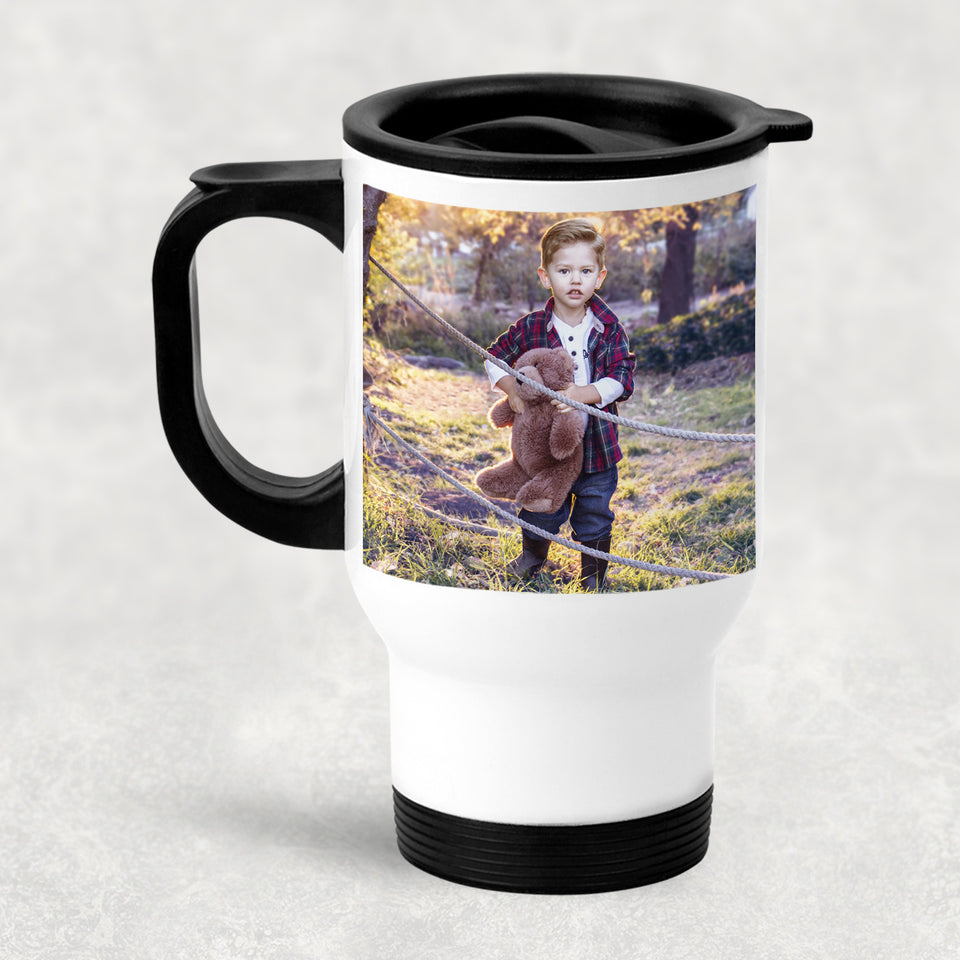 Personalized Custom Gift, Add Photo Logo Text Picture - Travel Mug