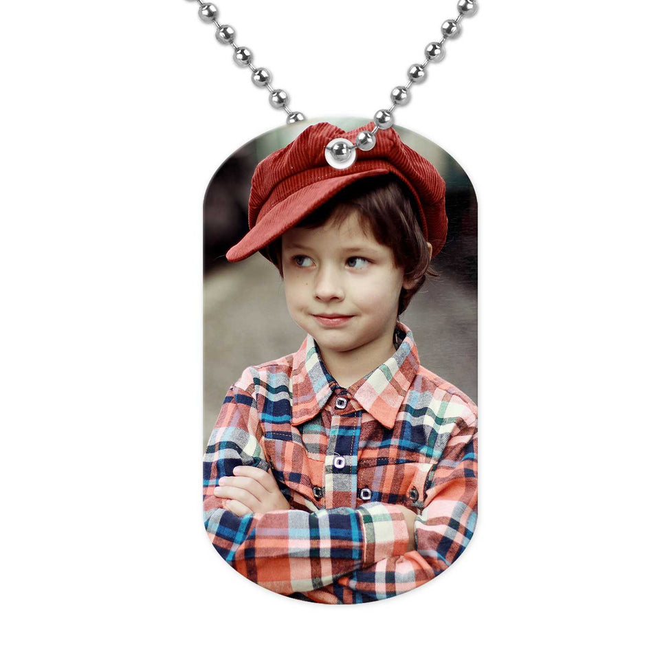 Personalized Custom Gift, Add Photo Logo Text Picture - Military Dog Tag