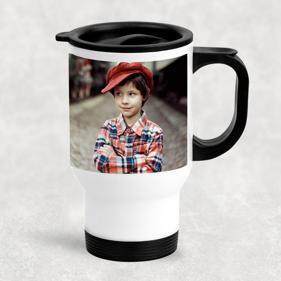 Personalized Custom Gift, Add Photo Logo Text Picture - Travel Mug