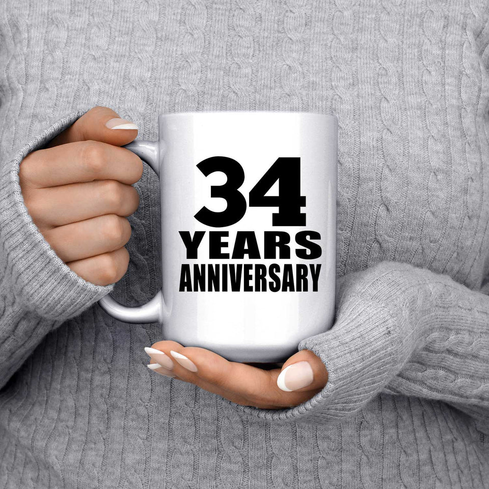 34th Anniversary 34 Years - 15 Oz Coffee Mug
