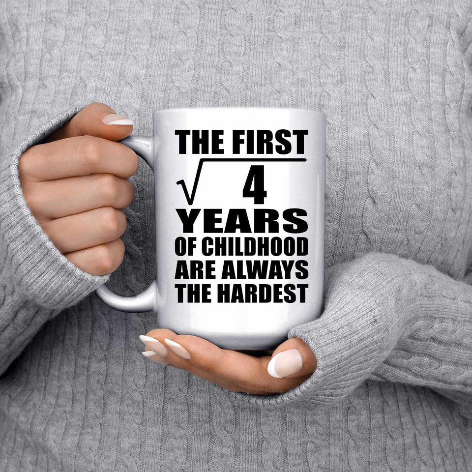 2nd Birthday Square Root of 4 Years of Childhood - 15oz Coffee Mug