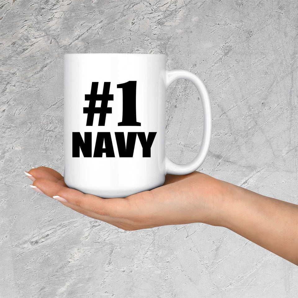 Number One #1 Navy - 15 Oz Coffee Mug