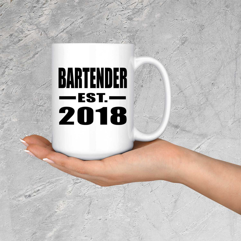 Bartender Established EST. 2018 - 15 Oz Coffee Mug