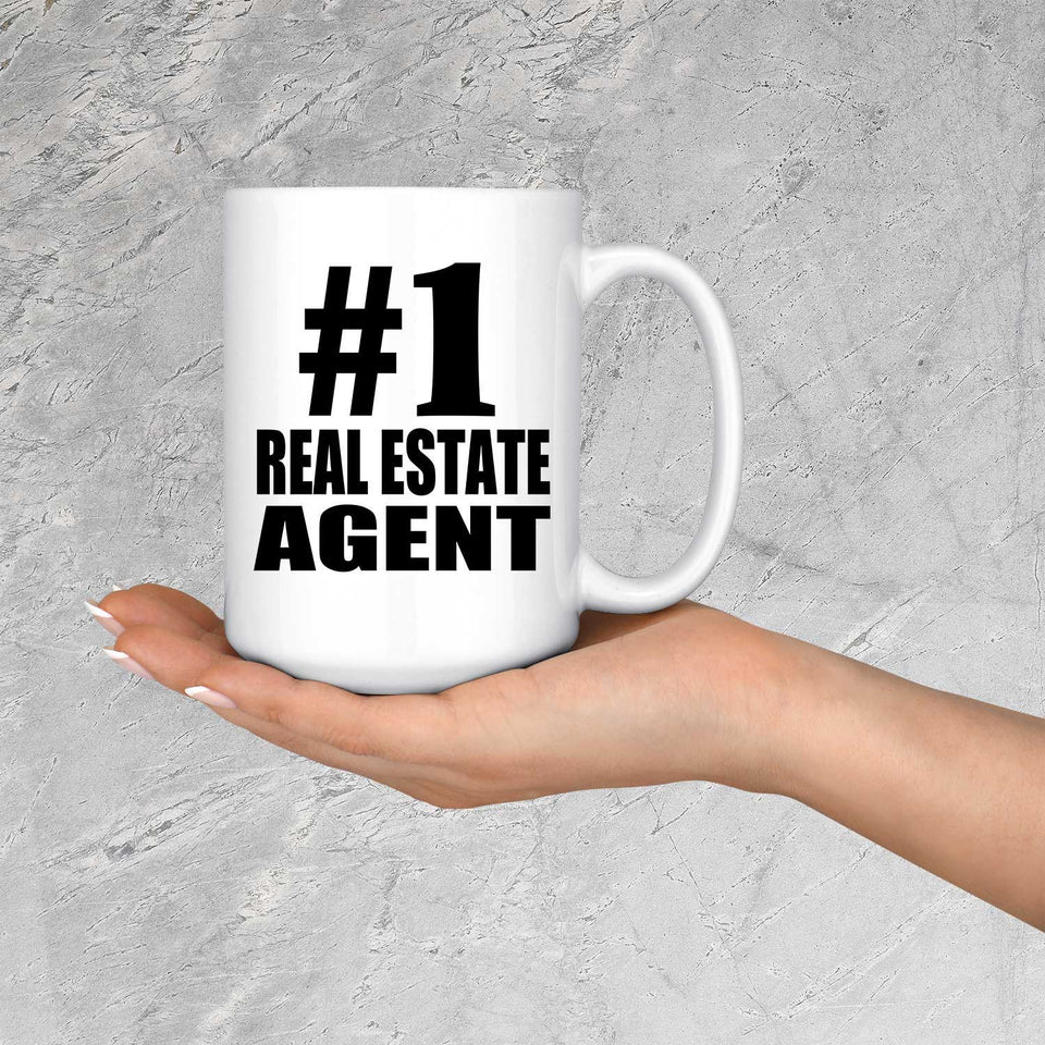 Number One #1 Real Estate Agent - 15 Oz Coffee Mug