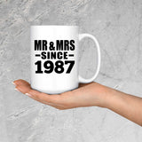 37th Anniversary Mr & Mrs Since 1987 - 15 Oz Coffee Mug