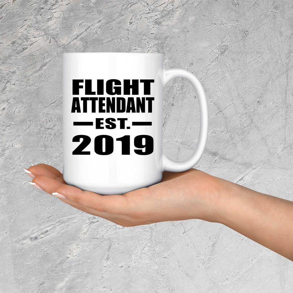 Flight Attendant Established EST. 2019 - 15oz Coffee Mug