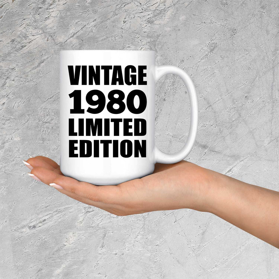 44th Birthday Vintage 1980 Limited Edition - 15oz Coffee Mug