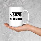 55th Birthday Square Root of 3025 Years Old - 15oz Coffee Mug