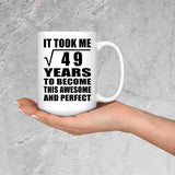 7th Birthday Took Square Root of 49 Years To Awesome - 15oz Coffee Mug