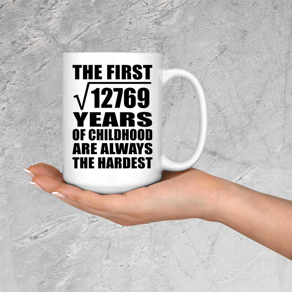 113th Birthday Square Root of 12769 Years of Childhood - 15oz Coffee Mug