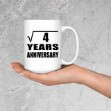 2nd Anniversary Square Root of 4 Years Anniversary - 15oz Coffee Mug