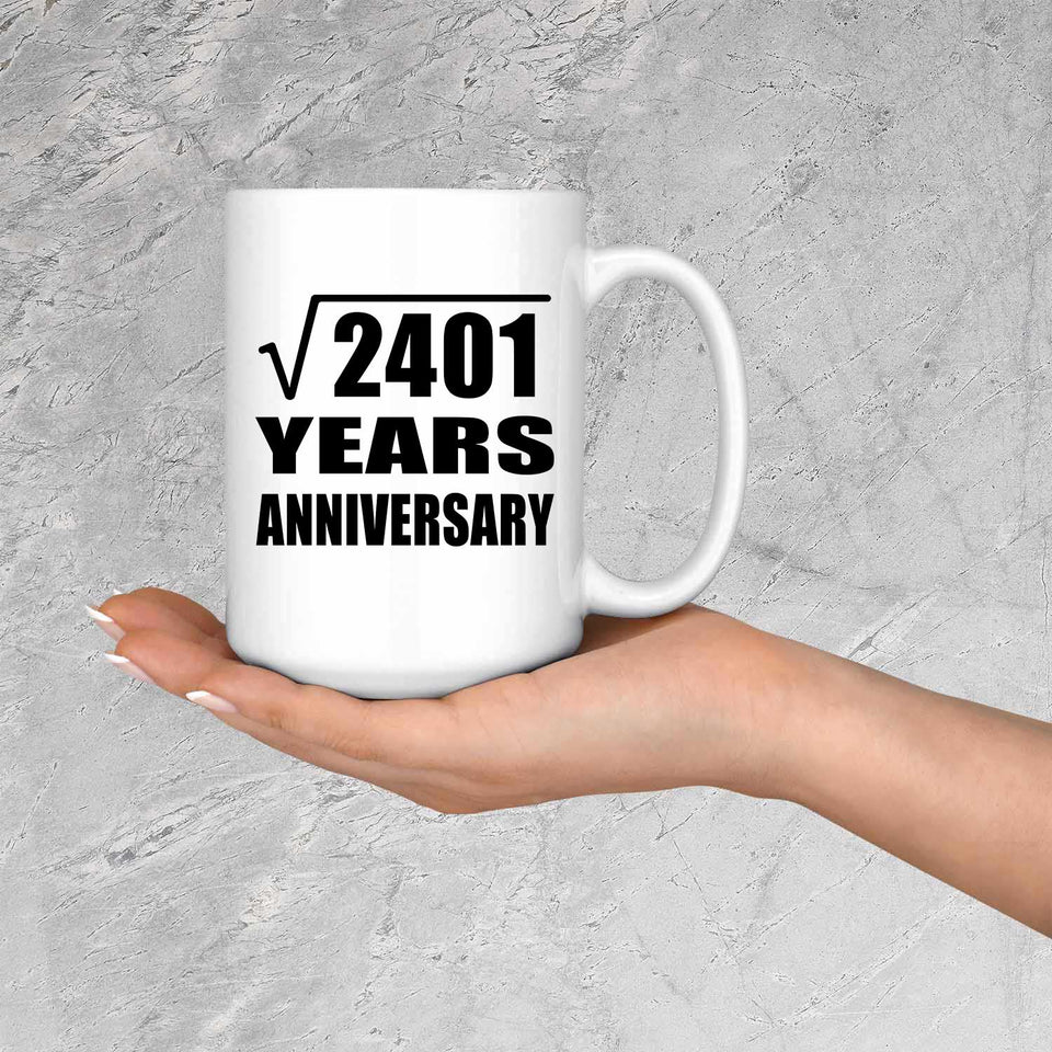 49th Anniversary Square Root of 2401 Years Anniversary - 15oz Coffee Mug