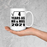 2nd Anniversary Square Root of 4 Years As Mr & Mrs 2021 - 15oz Coffee Mug