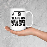 3rd Anniversary Square Root of 9 Years As Mr & Mrs 2021 - 15oz Coffee Mug