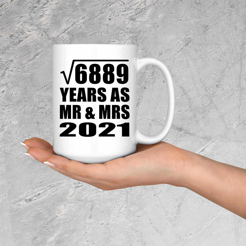 83rd Anniversary Square Root of 6889 Years As Mr & Mrs 2021 - 15oz Coffee Mug