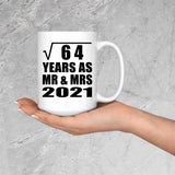 8th Anniversary Square Root of 64 Years As Mr & Mrs 2021 - 15oz Coffee Mug