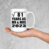 9th Anniversary Square Root of 81 Years As Mr & Mrs 2023 - 15oz Coffee Mug