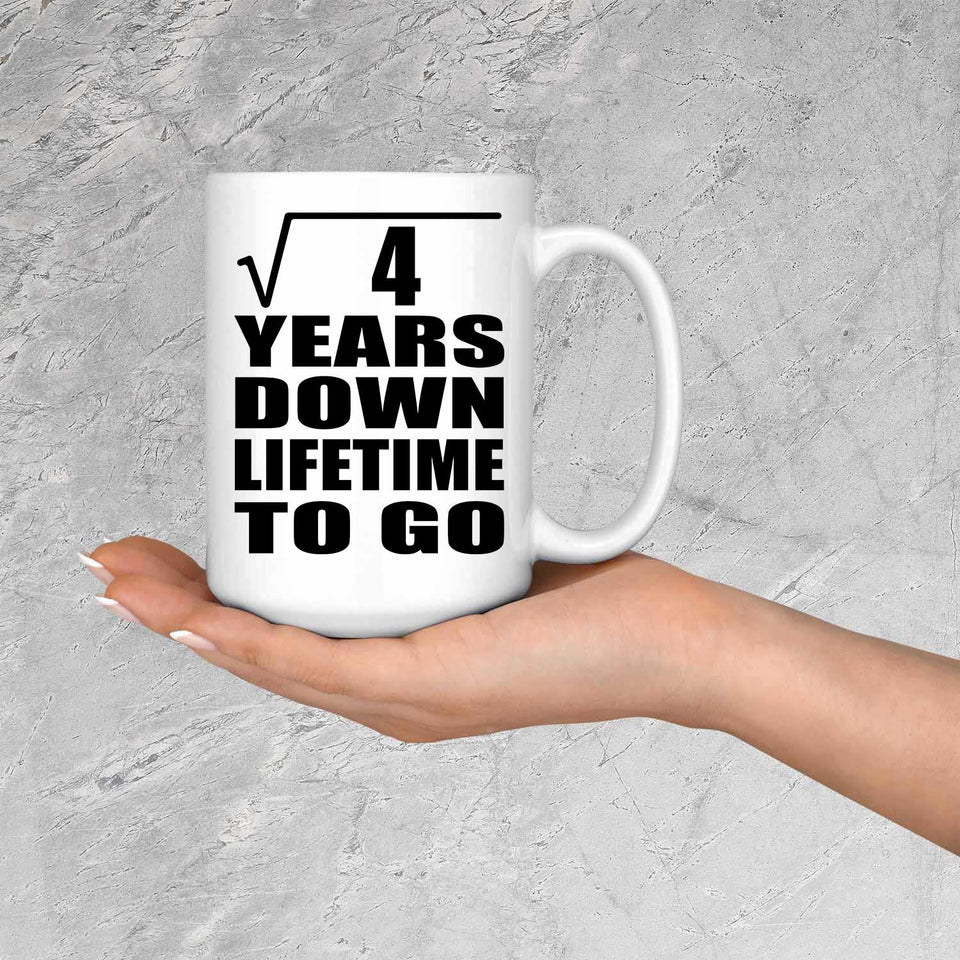 2nd Anniversary Square Root of 4 Years Lifetime To Go - 15oz Coffee Mug