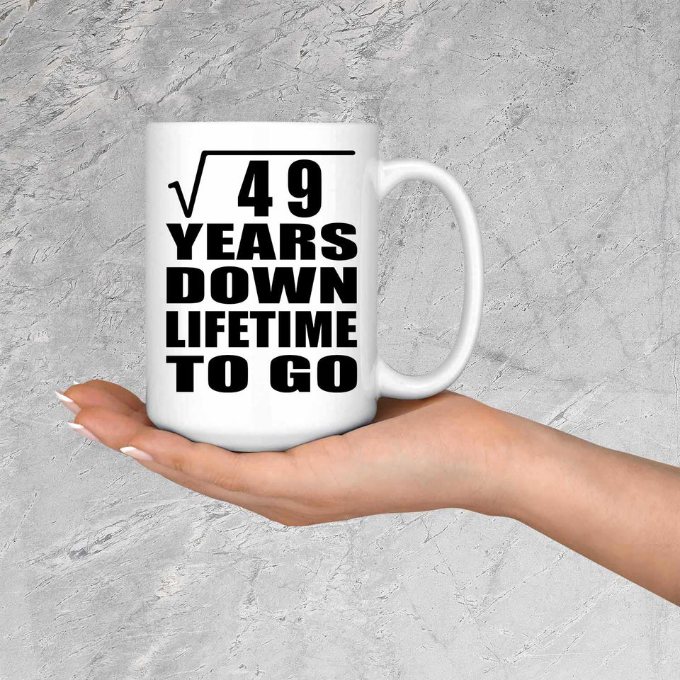 7th Anniversary Square Root of 49 Years Lifetime To Go - 15oz Coffee Mug