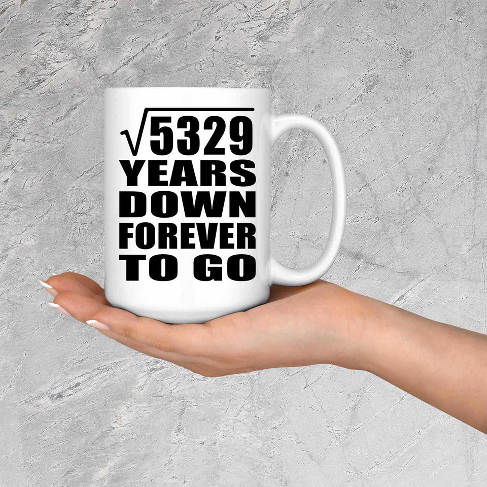 73rd Anniversary Square Root of 5329 Years Down Forever To Go - 15oz Coffee Mug