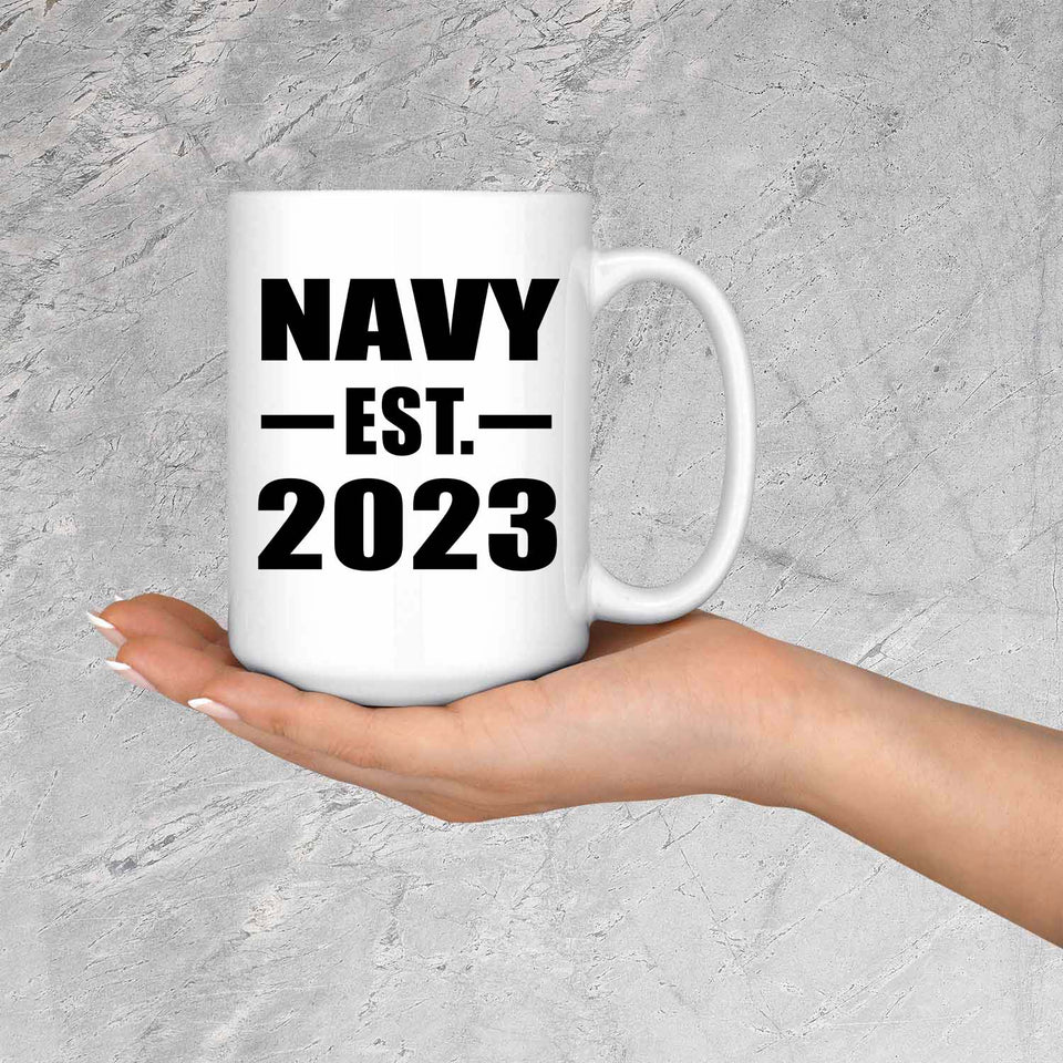 Navy Established EST. 2023 - 15oz Coffee Mug