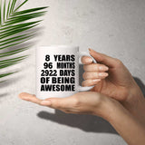 8th Birthday 8 Years 96 Months 2922 Days Of Awesome - 11oz Coffee Mug