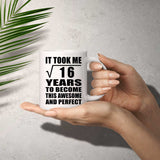 4th Birthday Took Square Root of 16 Years To Awesome - 11oz Coffee Mug