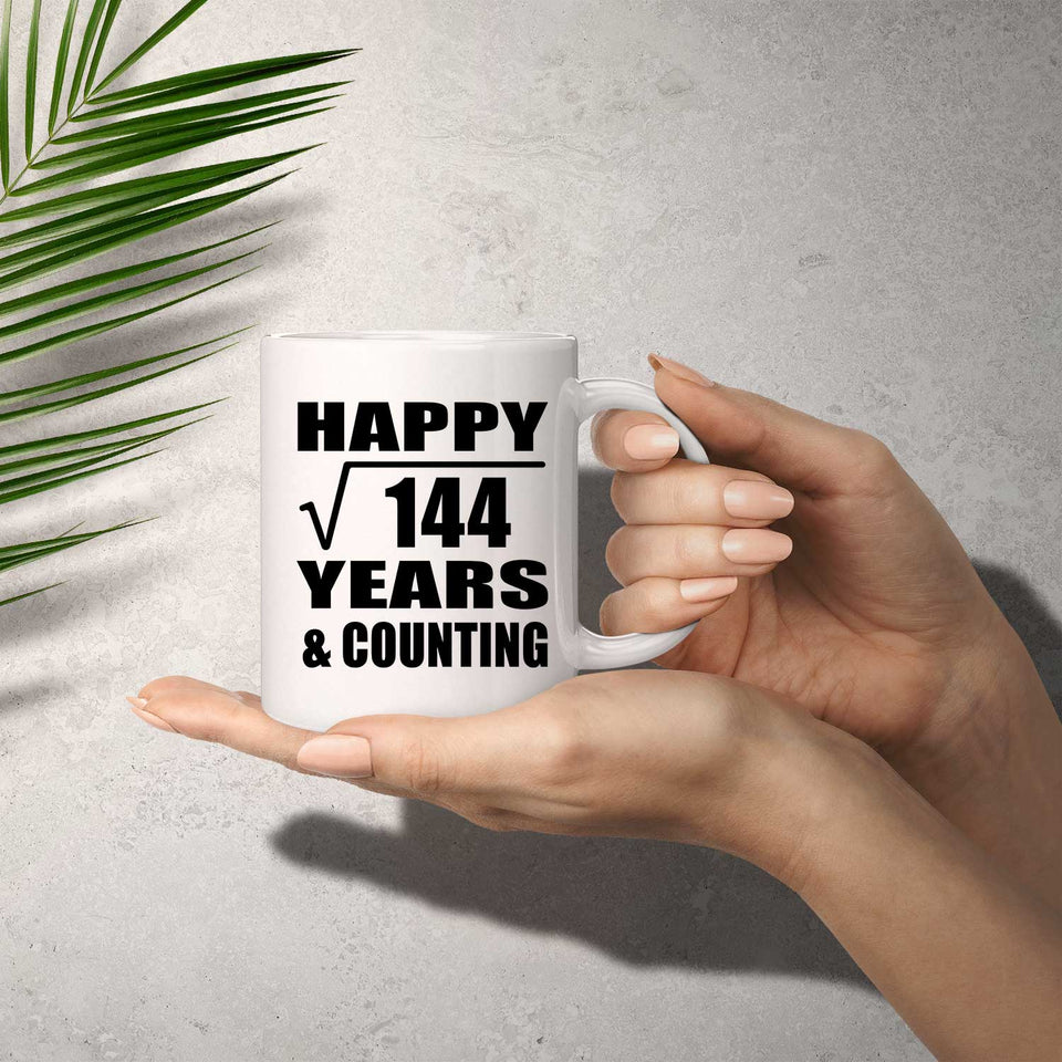 Happy 12th Anniversary Square Root of 144 Years & Counting - 11oz Coffee Mug