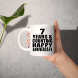 Happy 7th Anniversary 7 Years & Counting - 11 Oz Coffee Mug