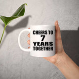 7th Anniversary Cheers To 7 Years Together - 11oz Coffee Mug
