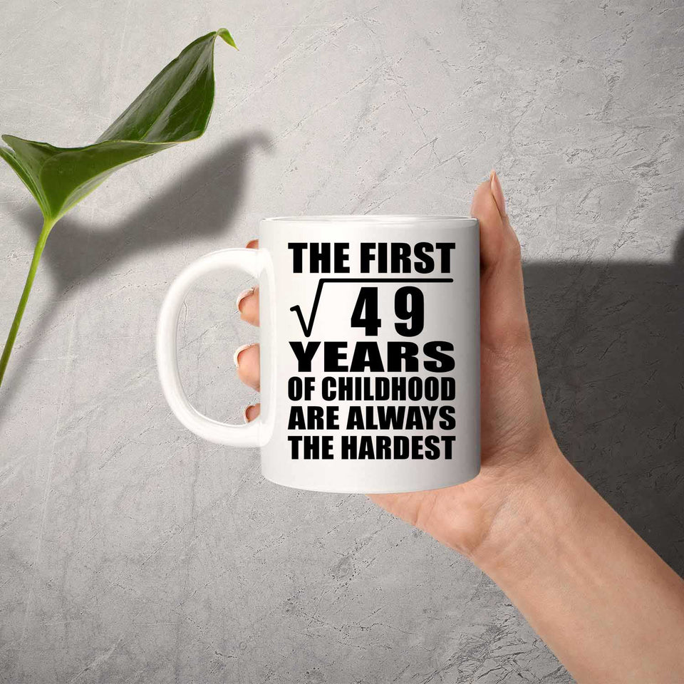 7th Birthday Square Root of 49 Years of Childhood - 11oz Coffee Mug