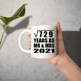 27th Anniversary Square Root of 729 Years As Mr & Mrs 2021 - 11oz Coffee Mug