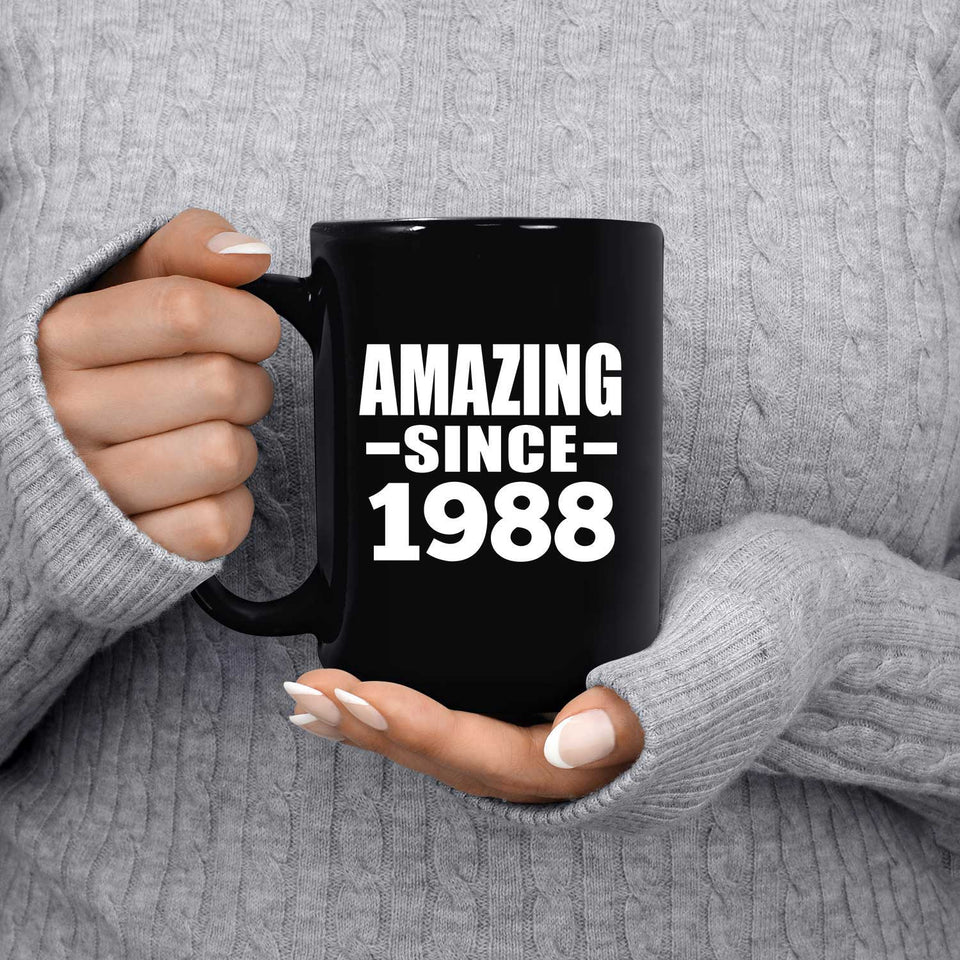 36th Birthday Amazing Since 1988 - 15 Oz Coffee Mug Black