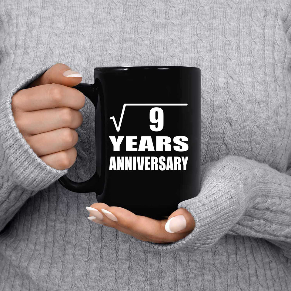 3rd Anniversary Square Root of 9 Years Anniversary - 15oz Coffee Mug Black