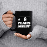 3rd Anniversary Square Root of 9 Years Anniversary - 15oz Coffee Mug Black