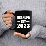 Grandpa Established EST. 2023 - 15oz Coffee Mug Black