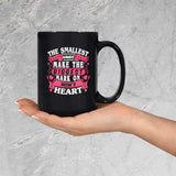 The Smallest Hands Make The Biggest Mark On Mom's Heart - 15 Oz Coffee Mug Black