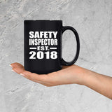 Safety Inspector Established EST. 2018 - 15 Oz Coffee Mug Black