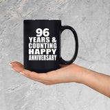 Happy 96th Anniversary 96 Years & Counting - 15 Oz Coffee Mug Black