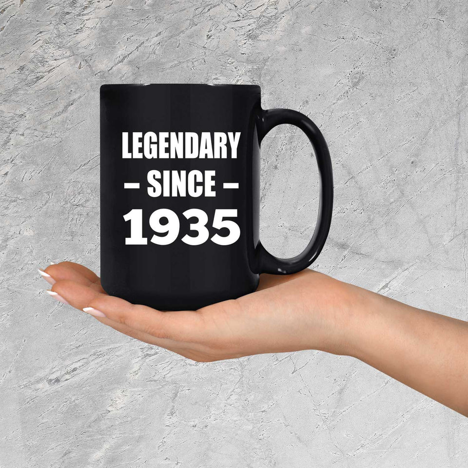 89th Birthday Legendary Since 1935 - 15oz Coffee Mug Black