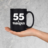 55th Birthday 55 & Fabulous - 15oz Coffee Mug Black