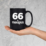 66th Birthday 66 & Fabulous - 15oz Coffee Mug Black