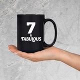 7th Birthday 7 & Fabulous - 15oz Coffee Mug Black
