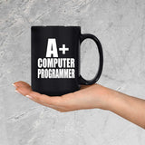 A+ Computer Programmer - 15oz Coffee Mug Black